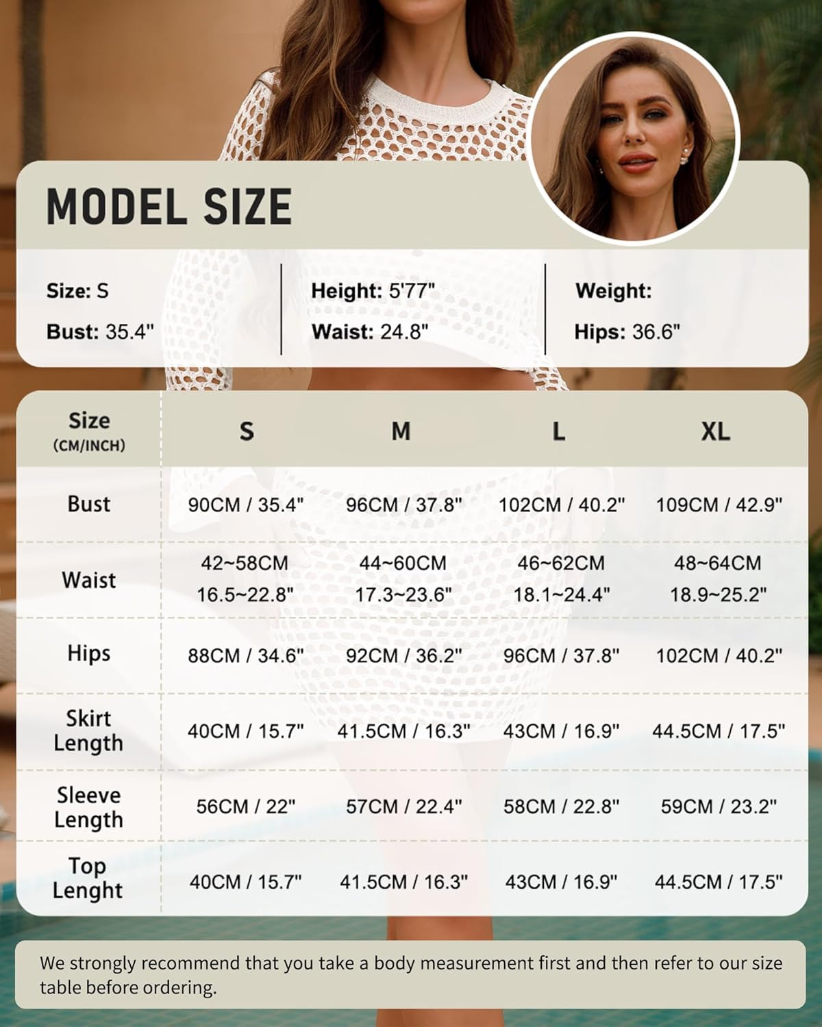 Womens 2 Piece Crochet Cover up Set
