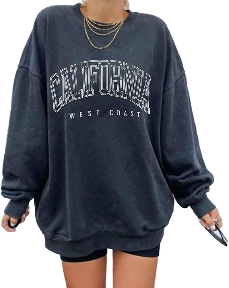 Women's Oversized Sweatshirt Crewneck Long Sleeve