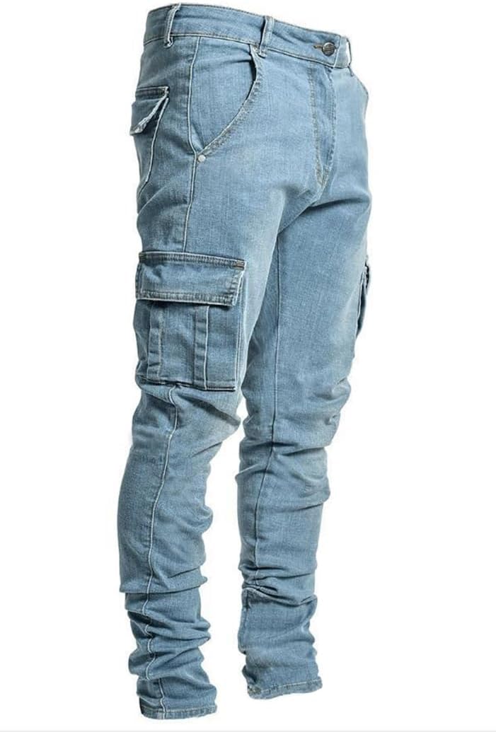 Men's Ripped Distressed Destroyed Straight Slim Fit Jeans