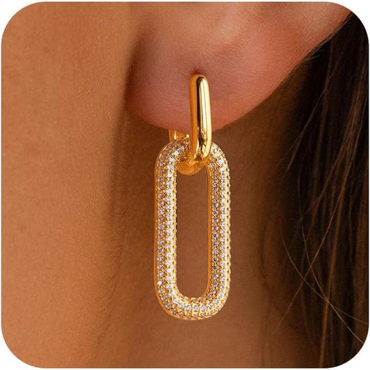 Earrings for Women Trendy Simple Dainty 14K Gold Plated