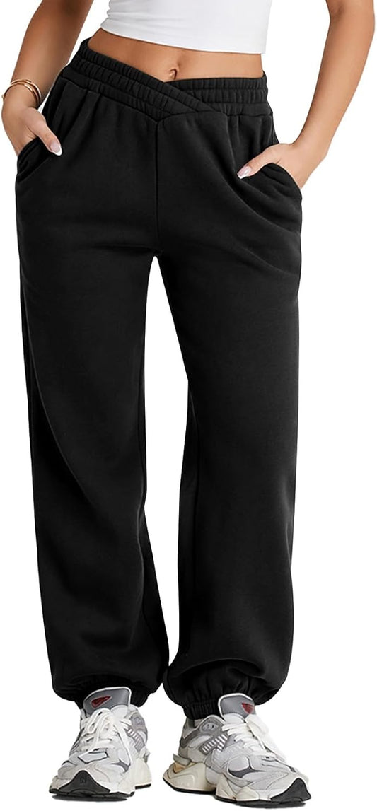 Women's Crossover Waist baggy sweatpants