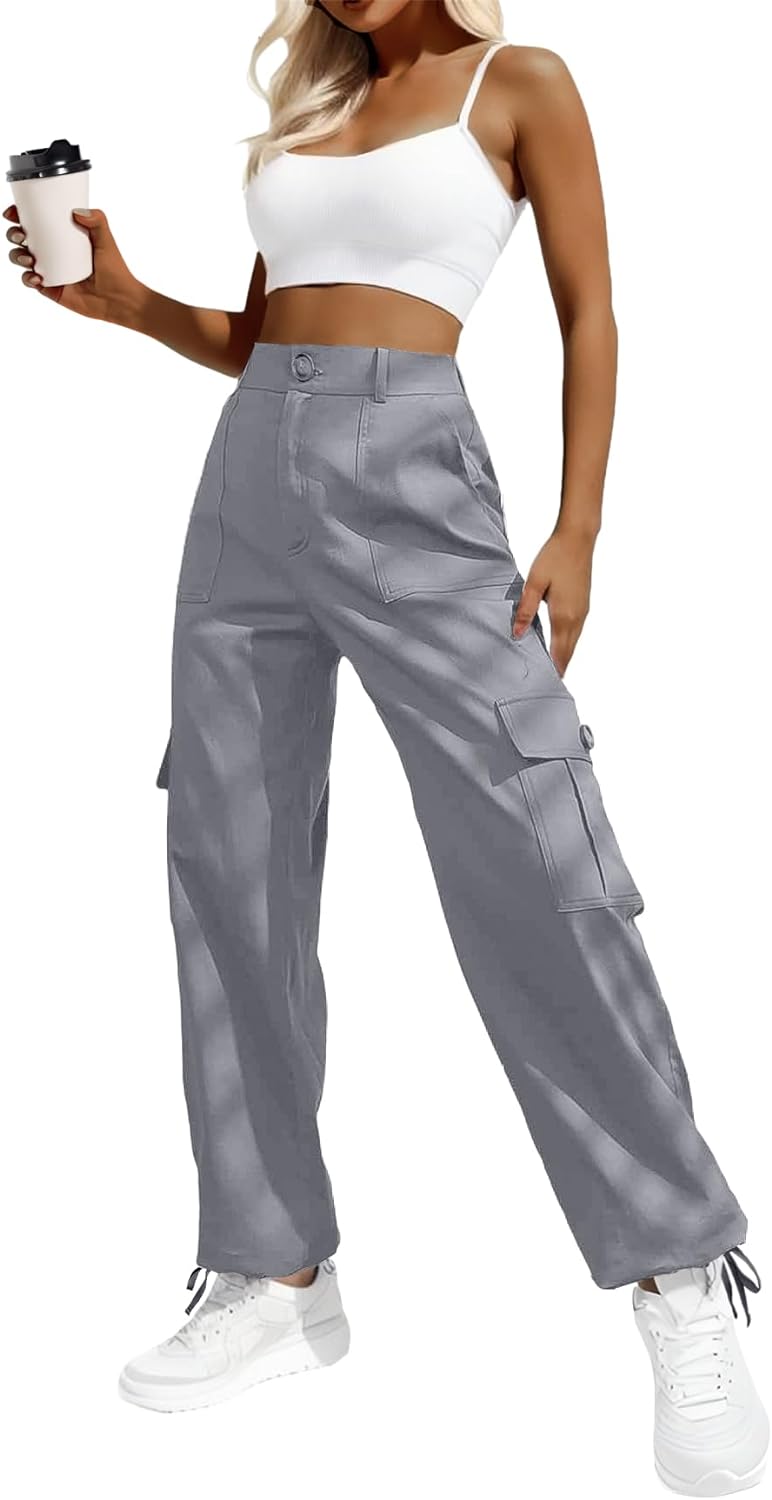 Women's High Waisted Cargo Pants Stretchy Pants