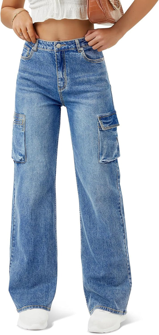 High Waisted Cargo Jean for Women
