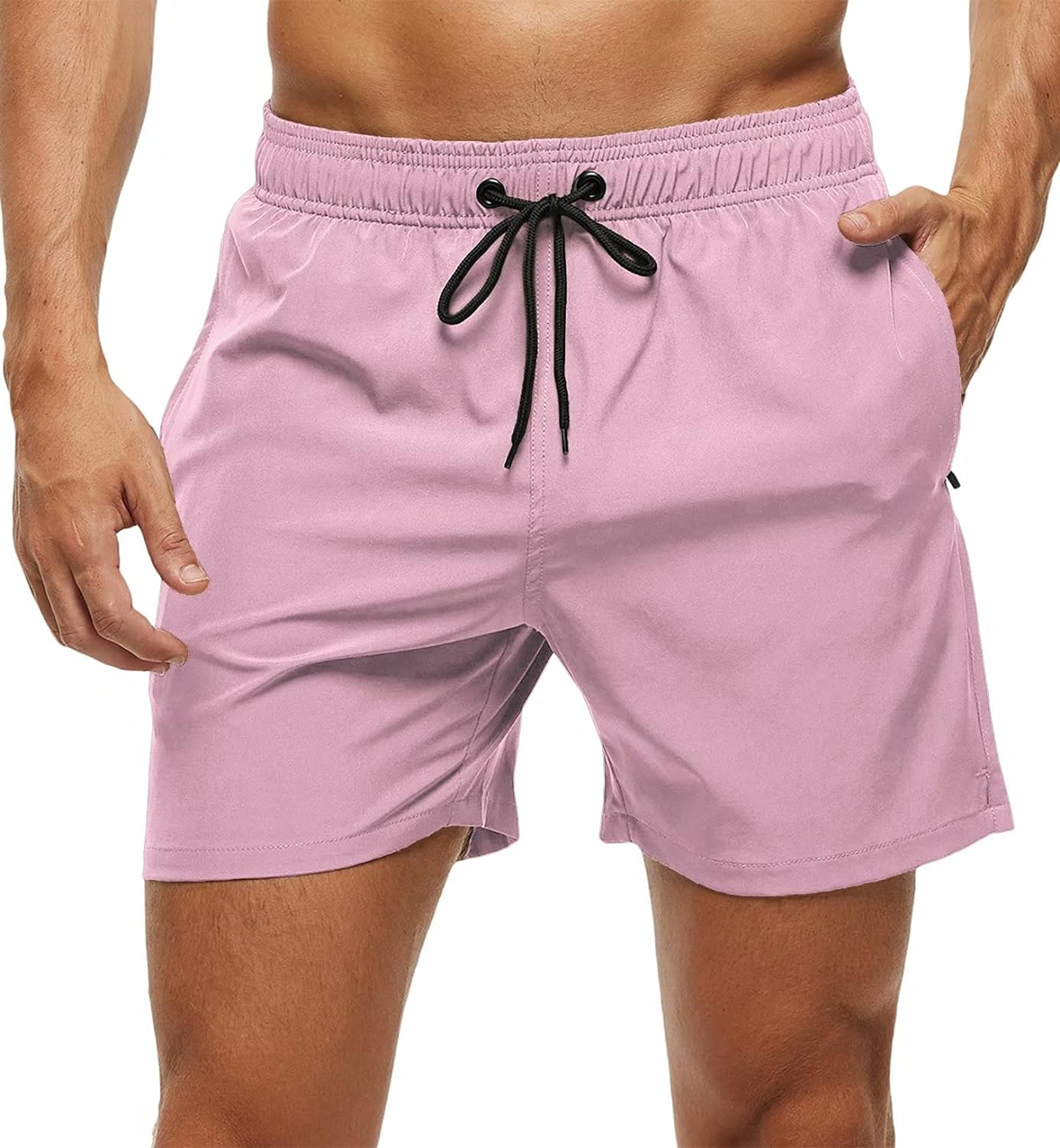 Men's Quick Dry Swim Shorts with Zipper Pockets