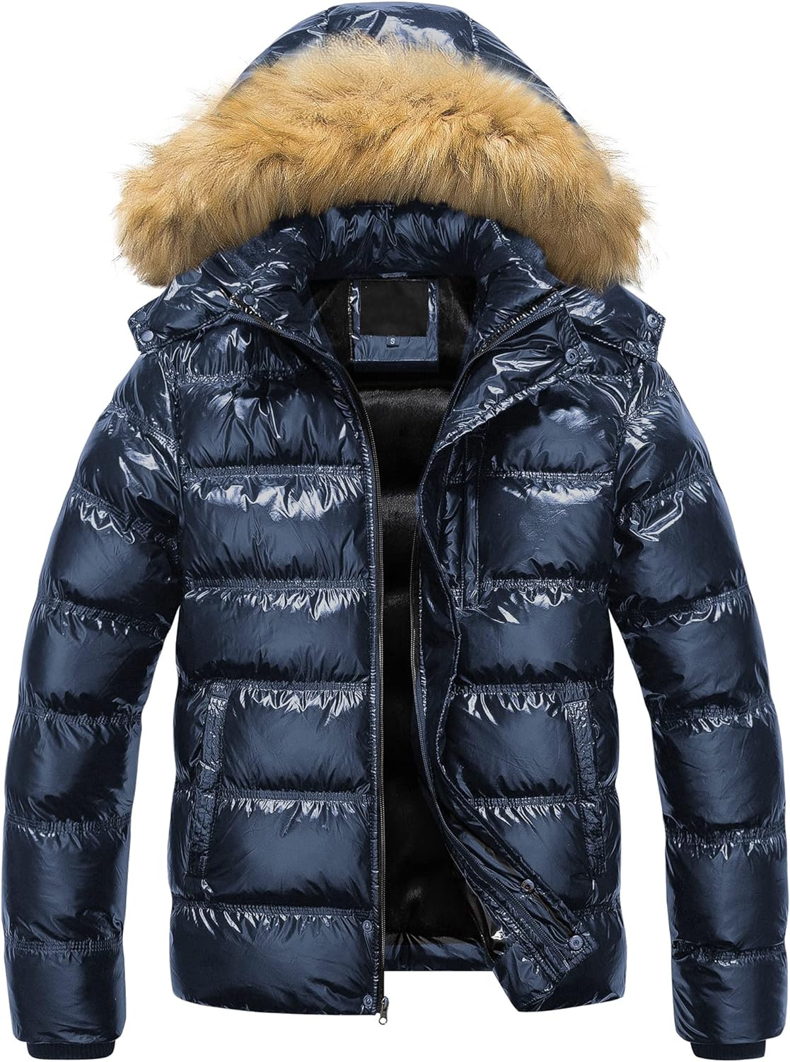 Men's Puffer Jacket Hooded Fur