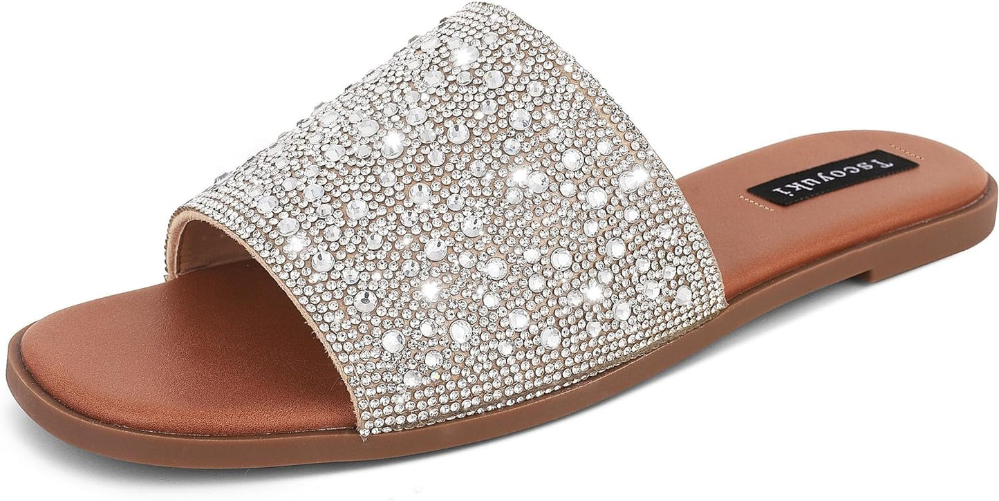 Sandals for Women Basic Slip-on Flat Sandals Open Toe