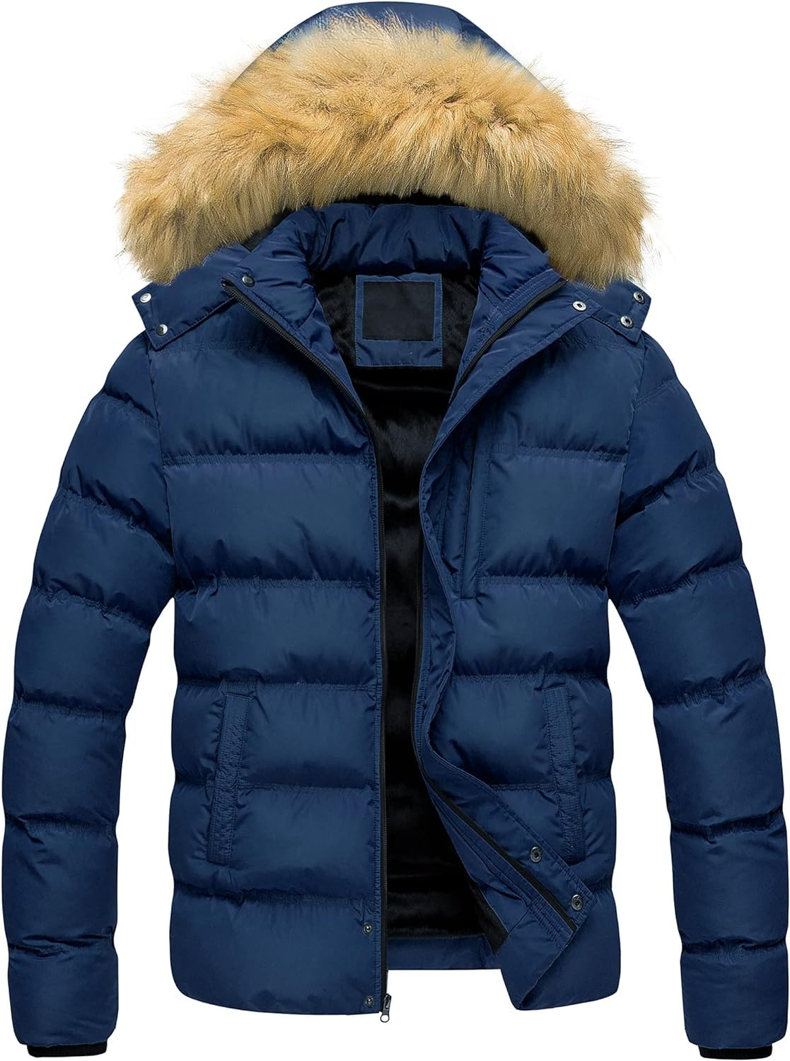 Men's Puffer Jacket Hooded Fur