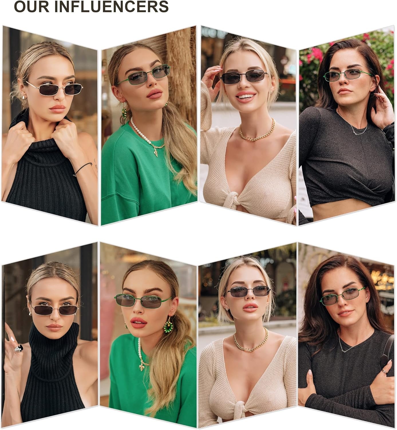Womens Small Narrow Rectangle Sunglasses