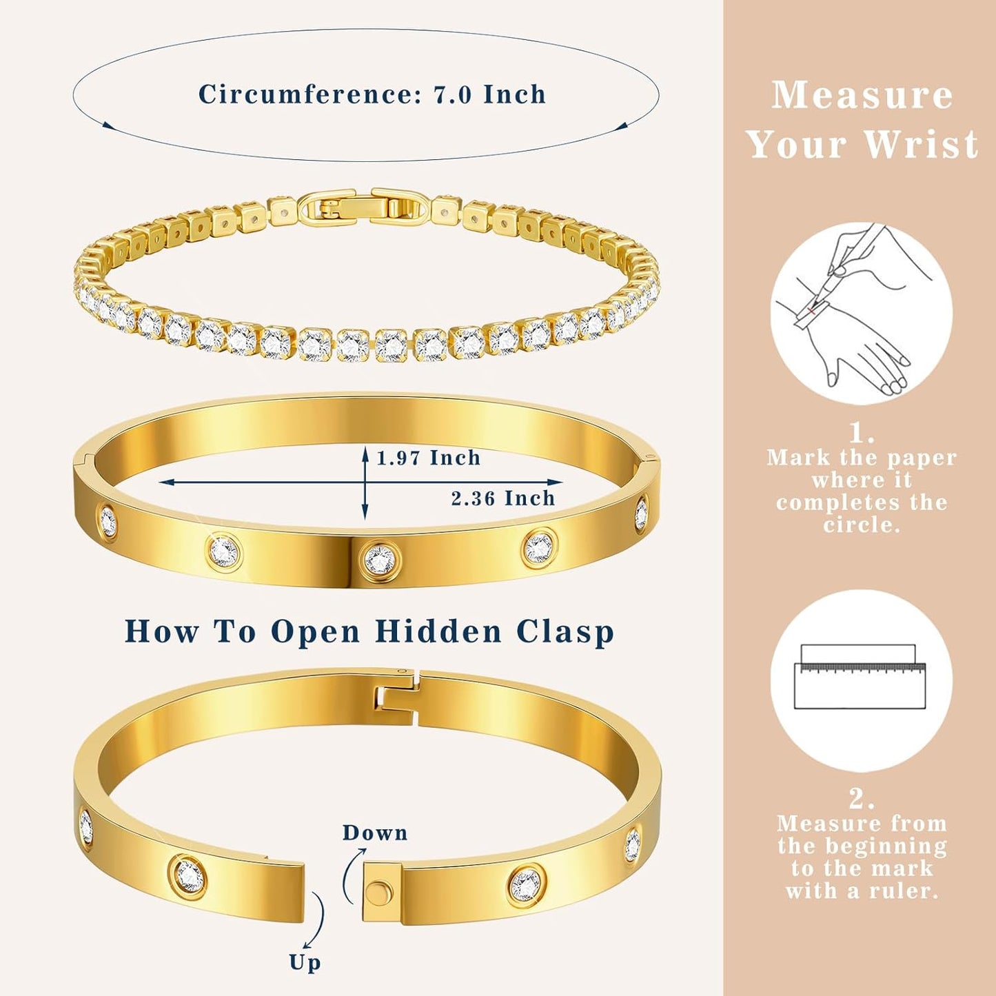 Gold Bracelets for Women Stackable Gold Bangles for Women