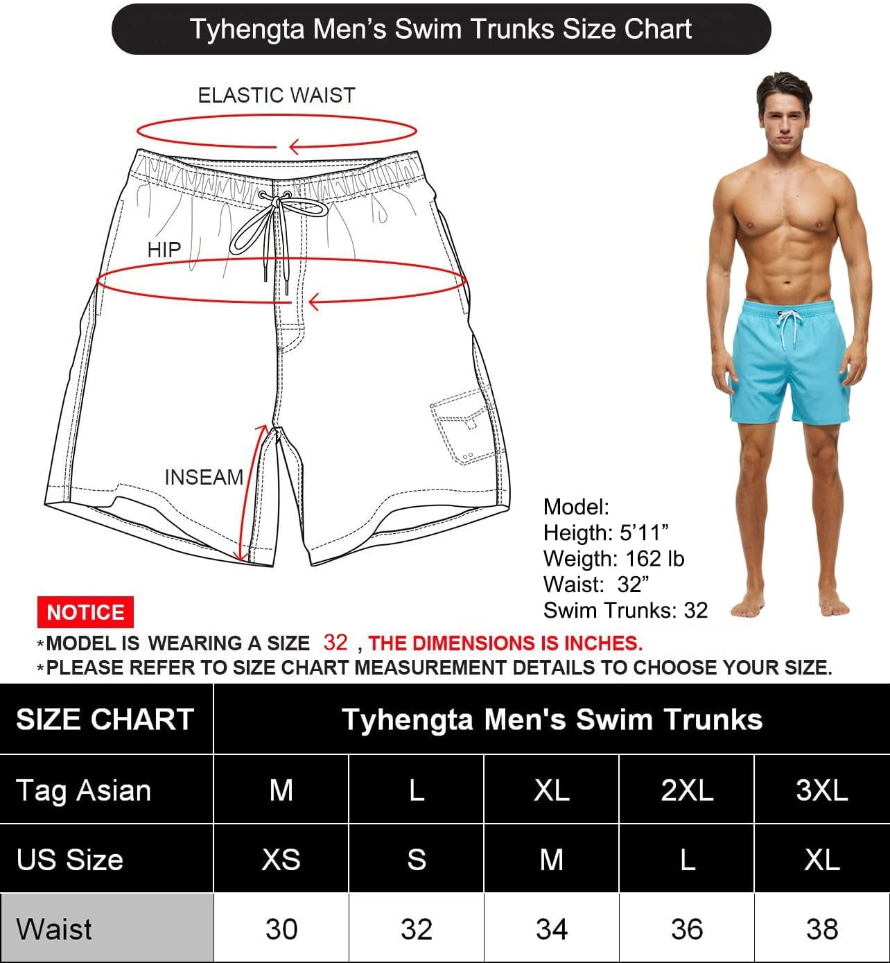 Men's Quick Dry Swim Shorts with Zipper Pockets