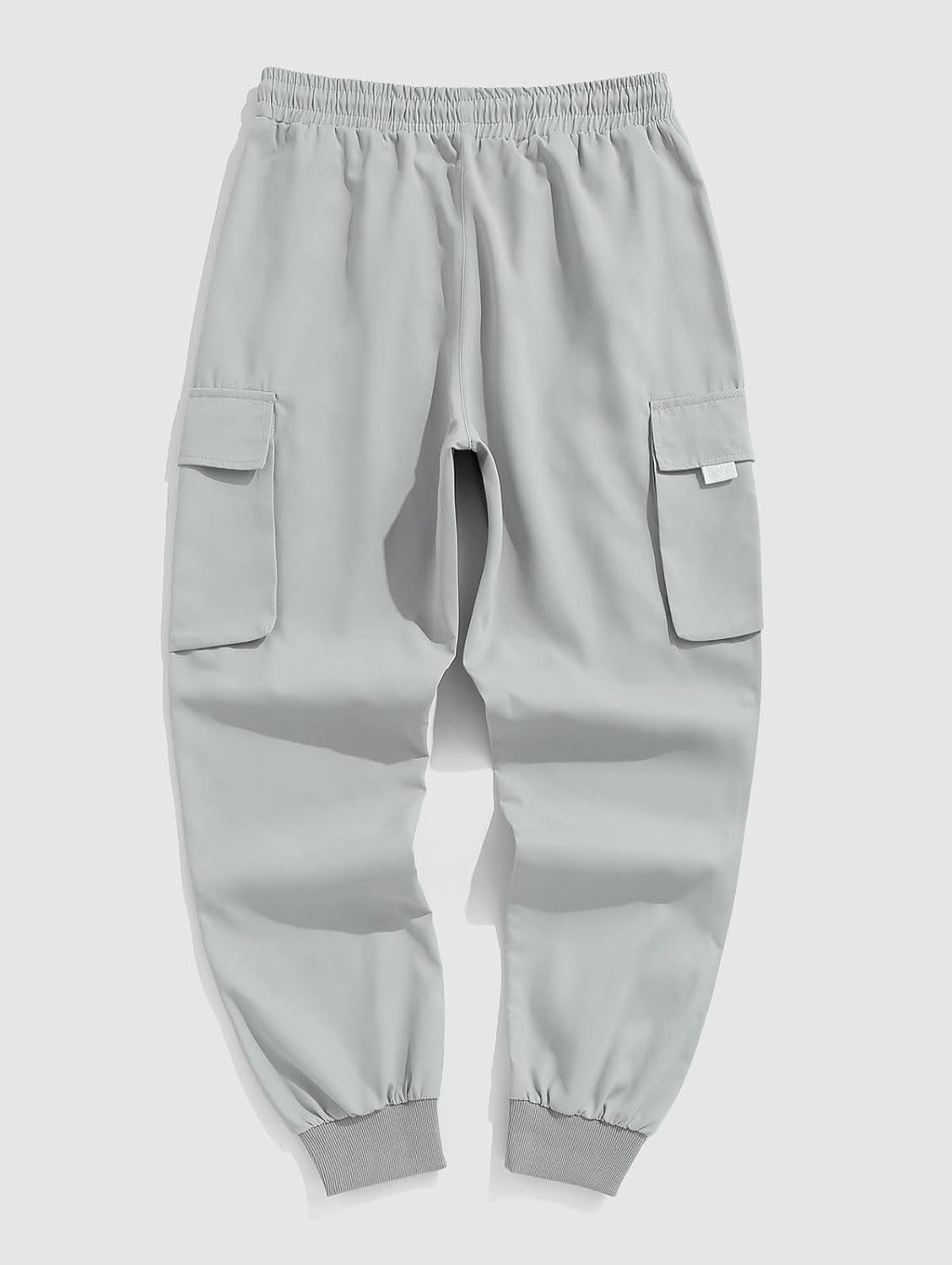 Men's Drawstring Tech wear Cargo Pants with Flap Pockets