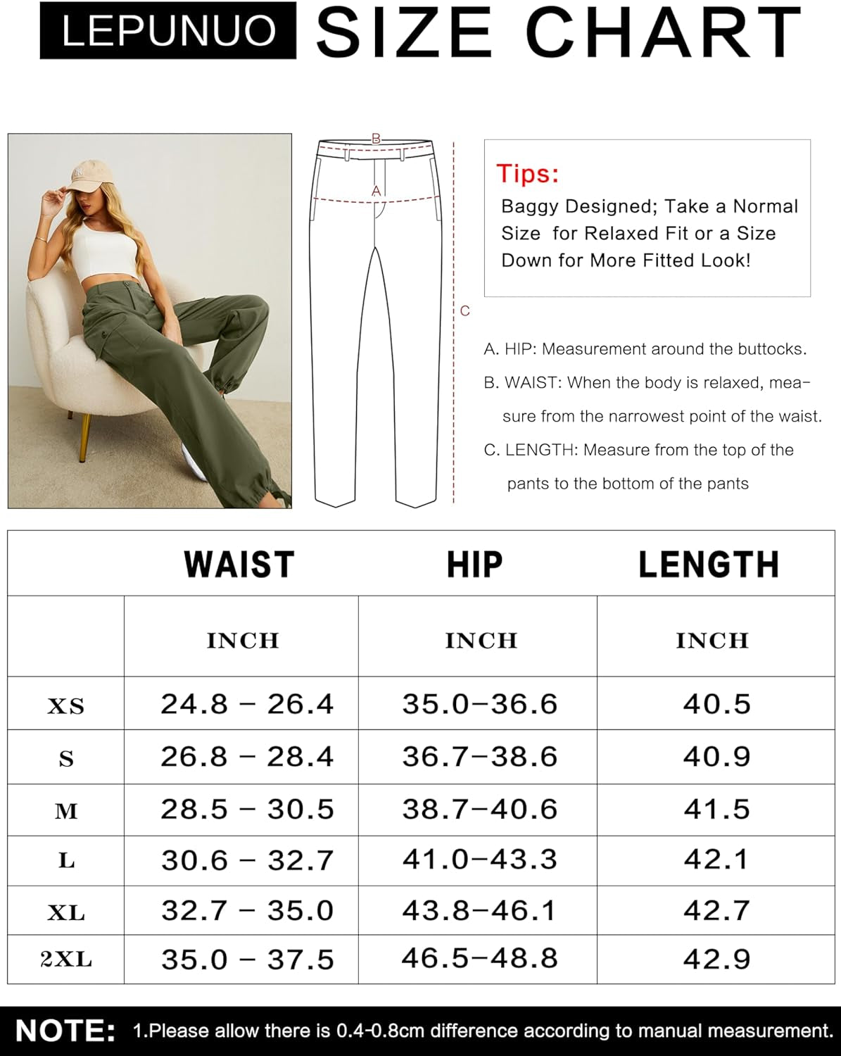 Women's High Waisted Cargo Pants Stretchy Pants