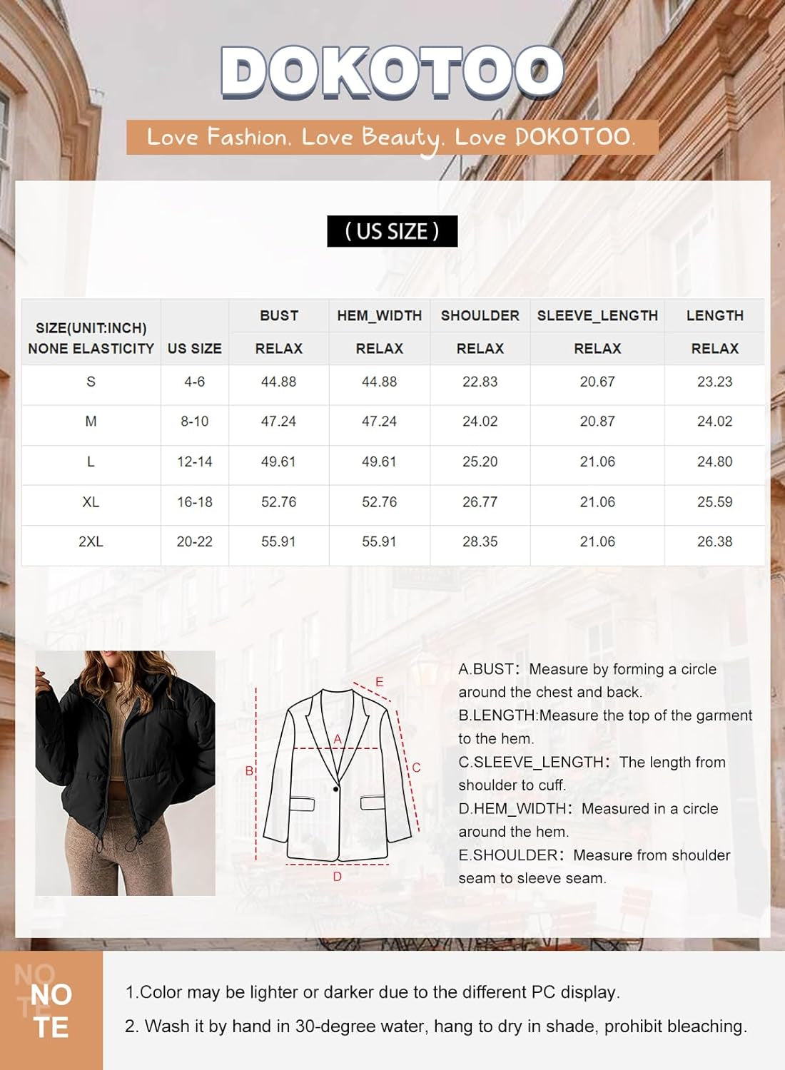 Womens Winter Quilted Jacket Full Zip Puffer
