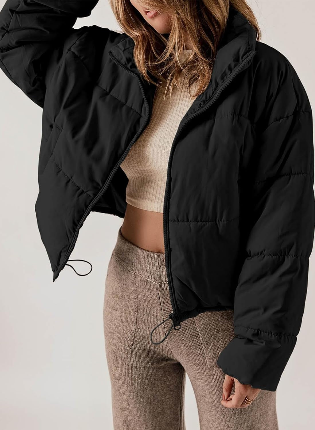 Womens Winter Quilted Jacket Full Zip Puffer
