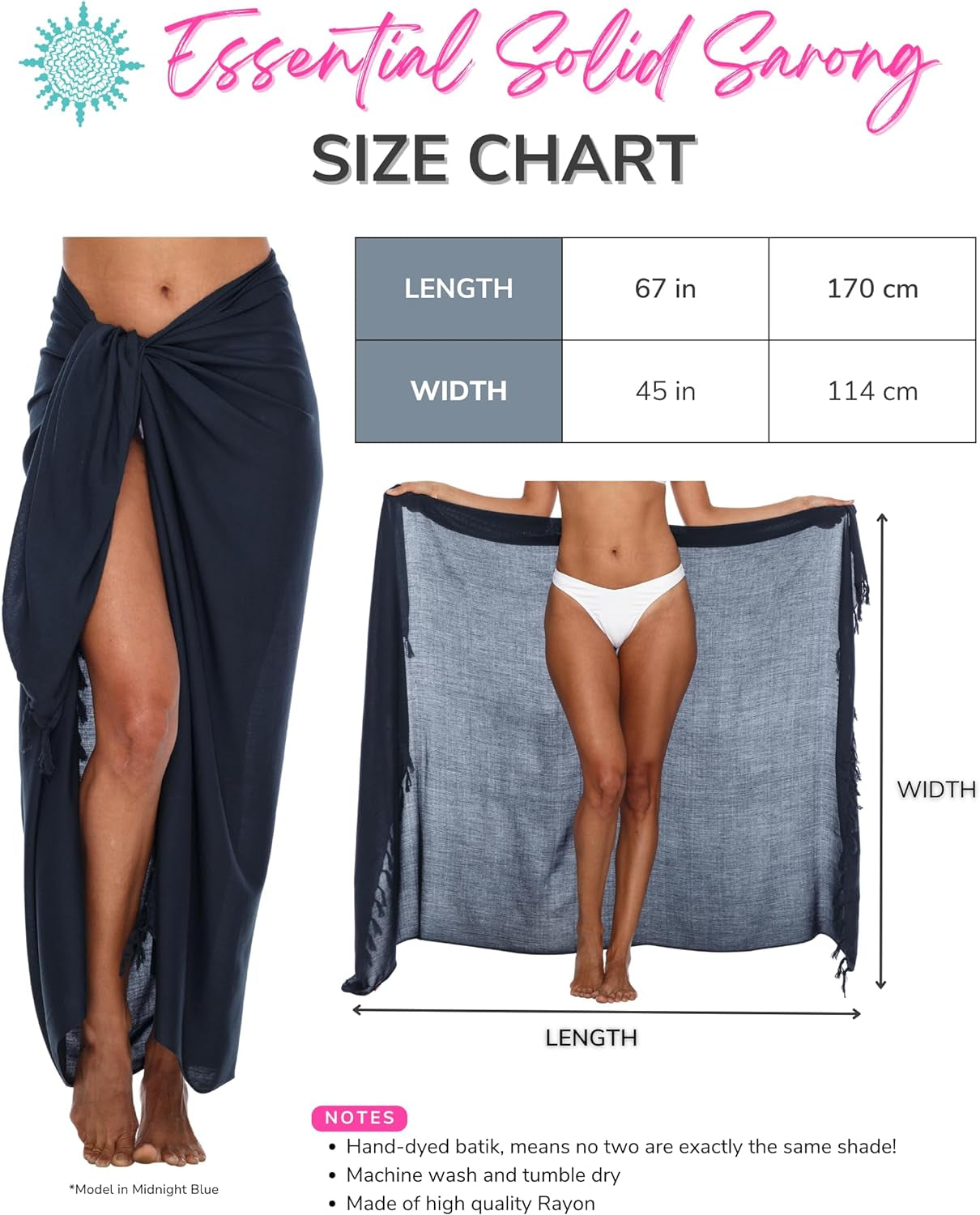 Womens Beach Cover up Ombre Sarong Swimsuit Cover-Up Pareo Coverups