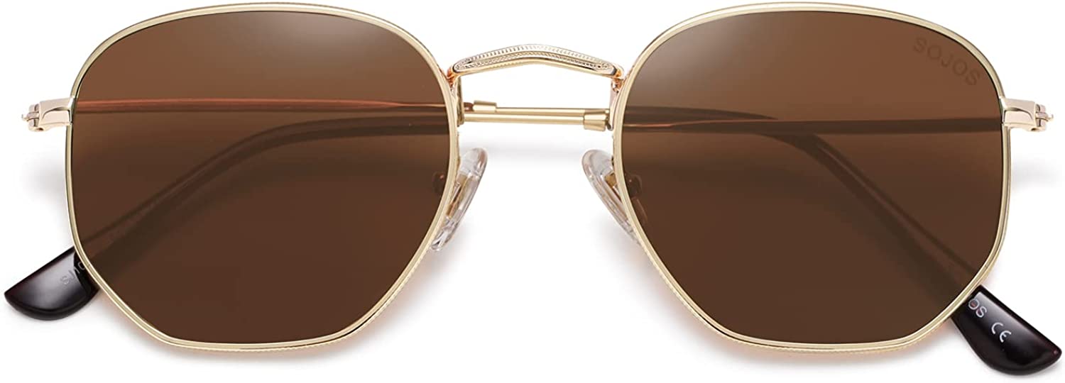 Small Square Polarized Sunglasses for Men and Women Polygon Mirrored Lens SJ1072
