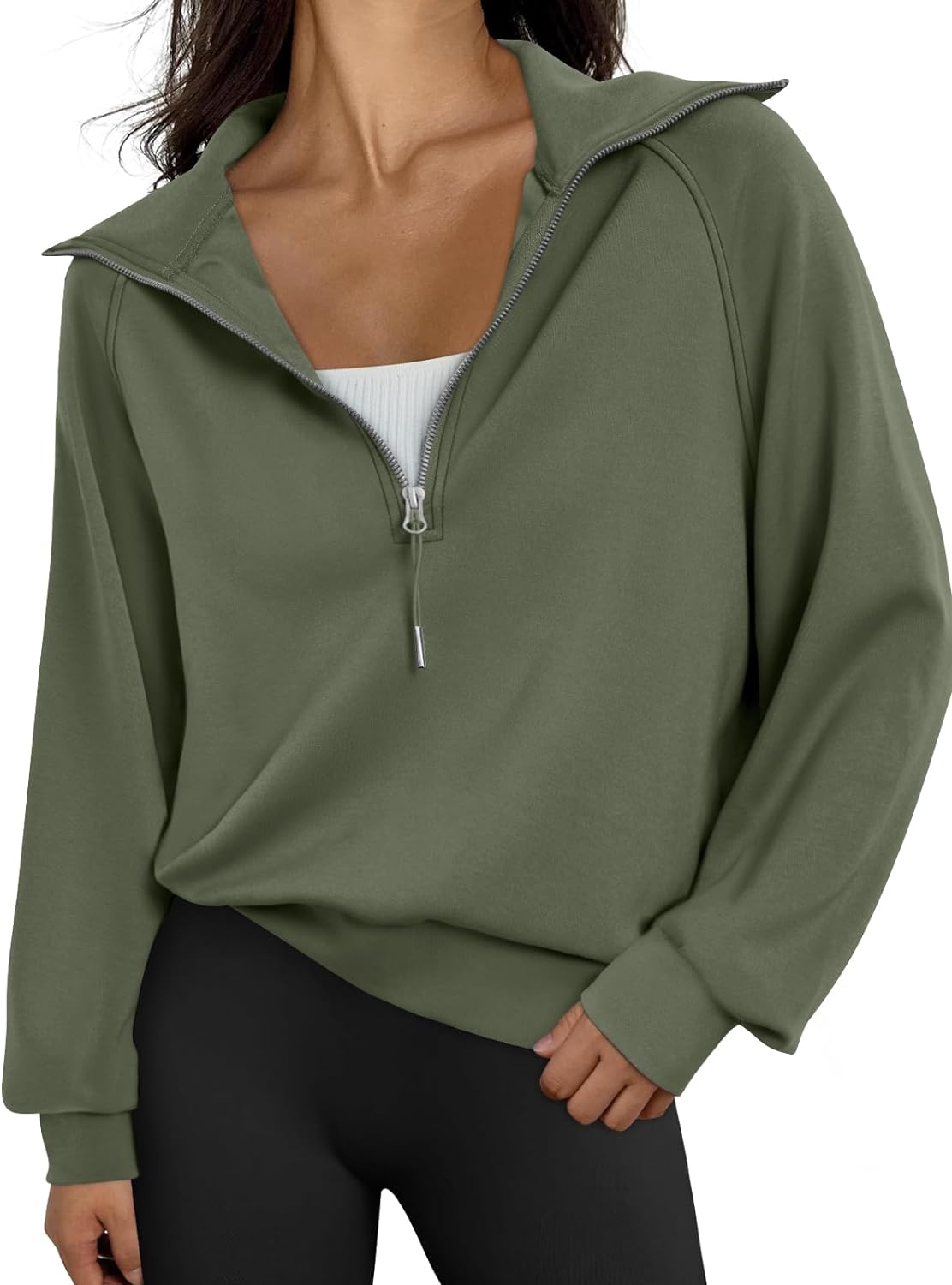Womens Oversized Sweatshirts Half Zip Pullover Long Sleeve