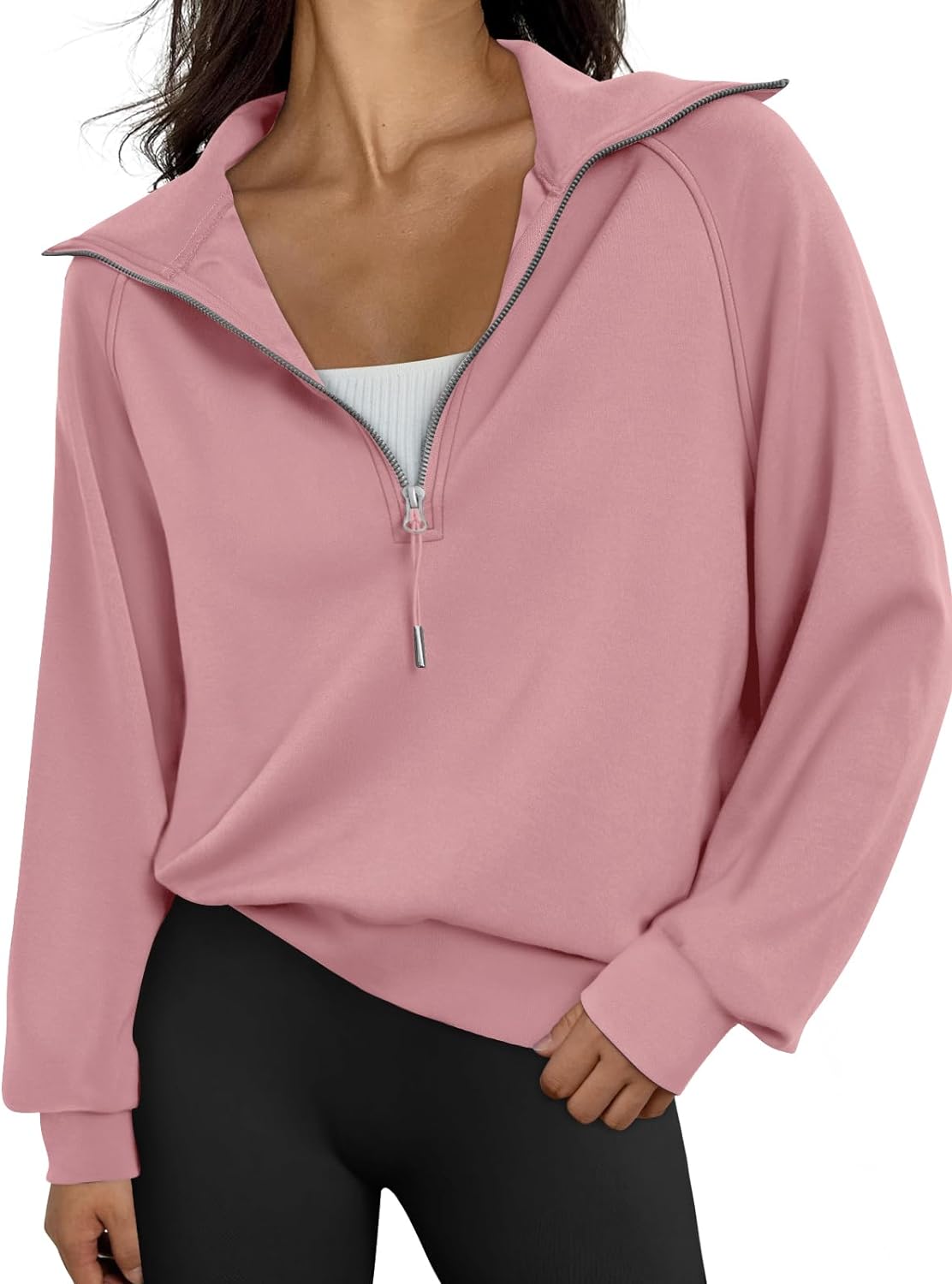 Womens Oversized Sweatshirts Half Zip Pullover Long Sleeve