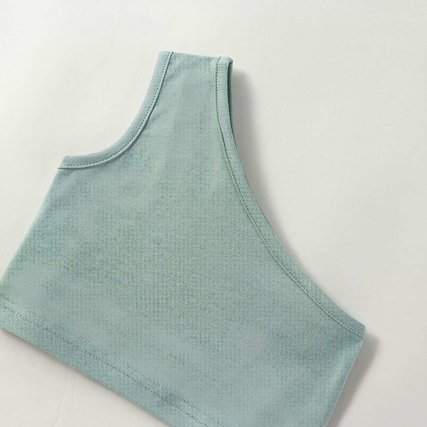 Baby Girls Summer Clothes Cotton One Shoulder Solid Color Tank Tops Shorts Set 2Pcs
