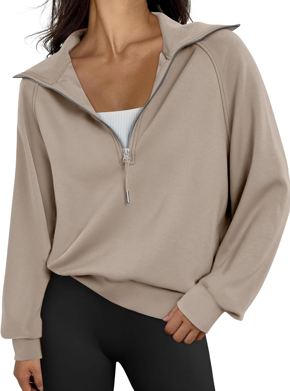 Womens Oversized Sweatshirts Half Zip Pullover Long Sleeve