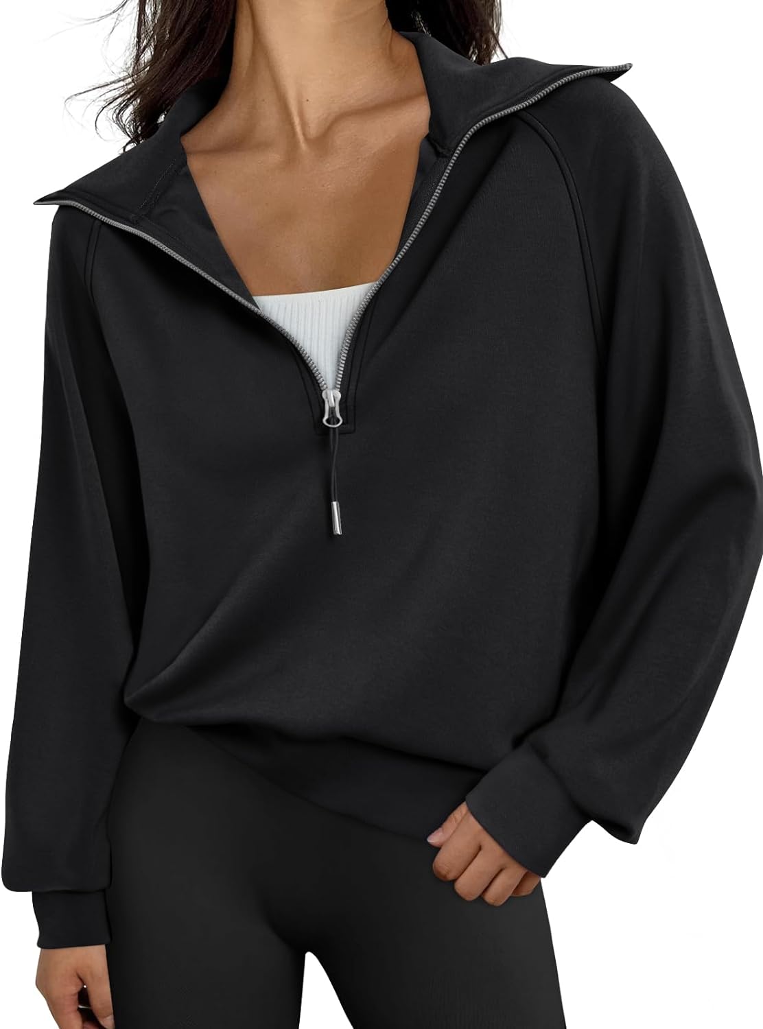 Womens Oversized Sweatshirts Half Zip Pullover Long Sleeve
