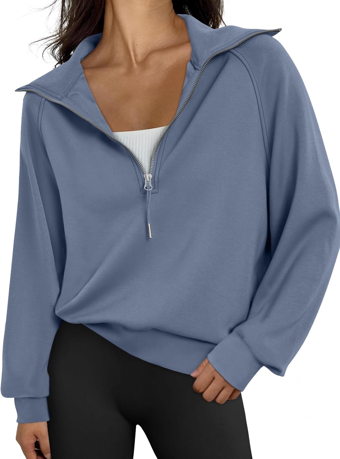 Womens Oversized Sweatshirts Half Zip Pullover Long Sleeve