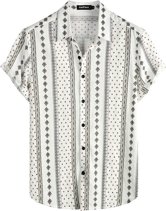 Mens Summer Tropical Shirts Short Sleeve Button down Aloha Hawaiian Shirts
