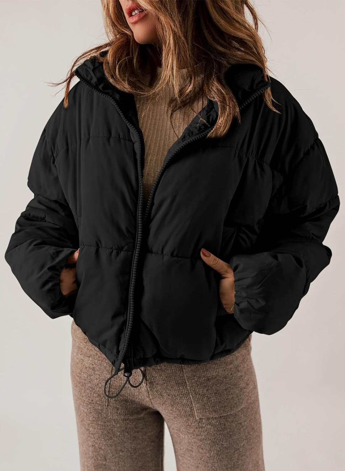Womens Winter Quilted Jacket Full Zip Puffer