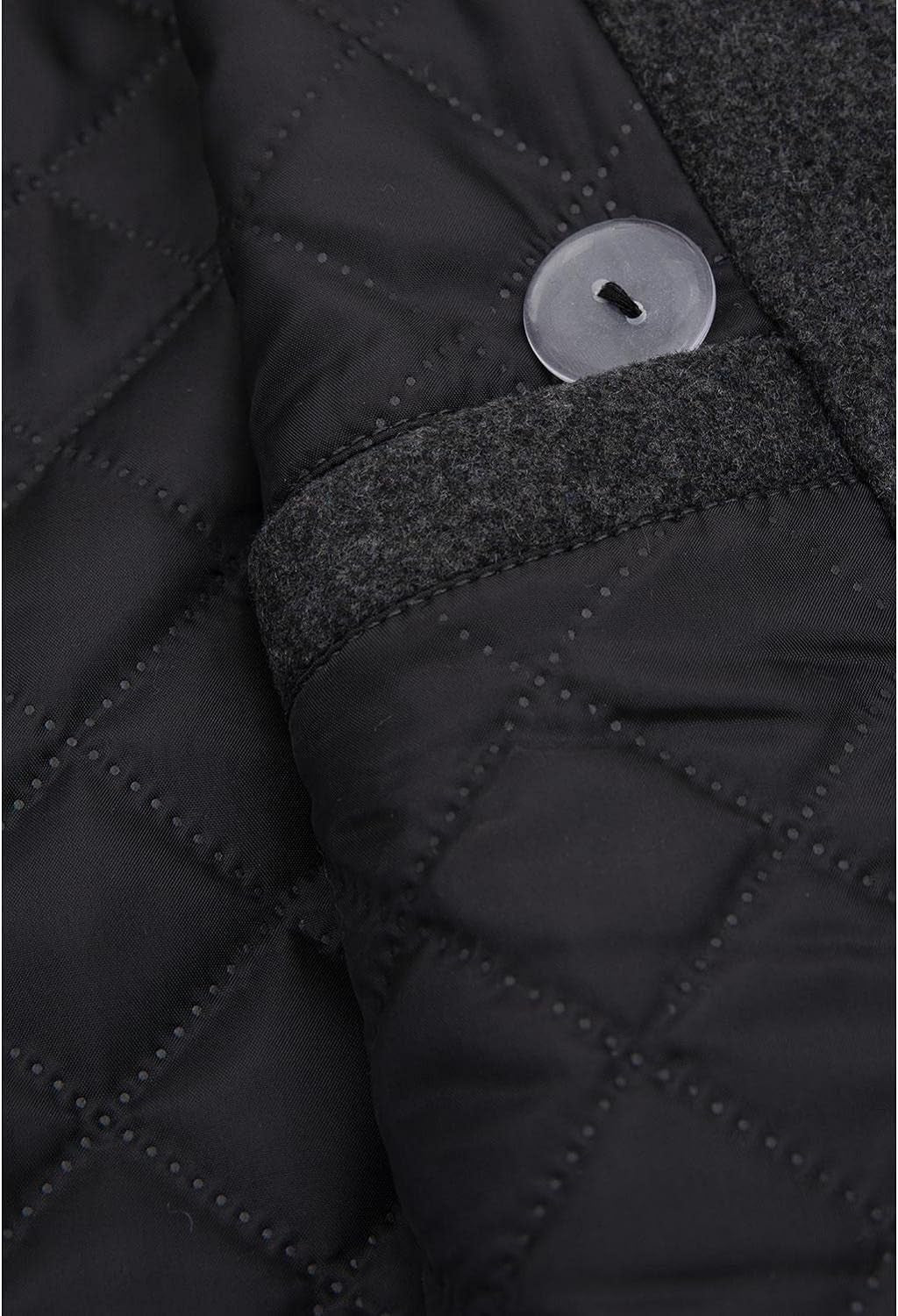 Grey Men'S Wool Blend Double Breasted Pea Coat