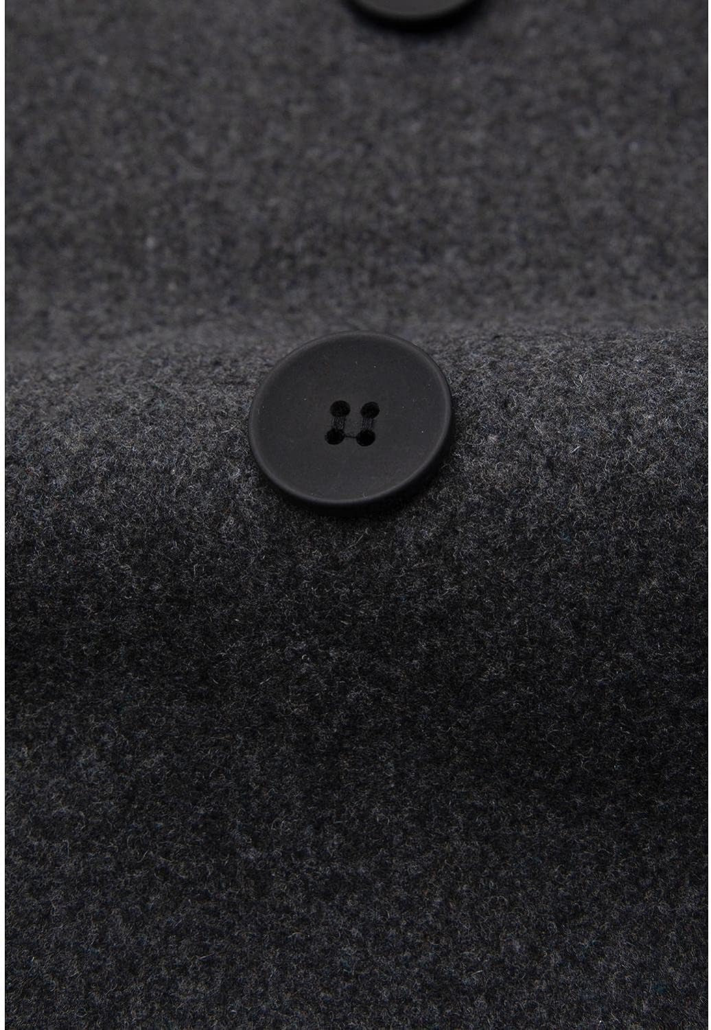Grey Men'S Wool Blend Double Breasted Pea Coat