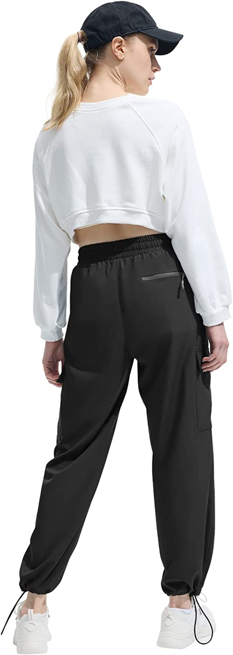 Quick Dry Cargo Pants Lightweight Tactical Hiking Pants with 5 Pockets for Women,Stretchy Waist and Water Resistant