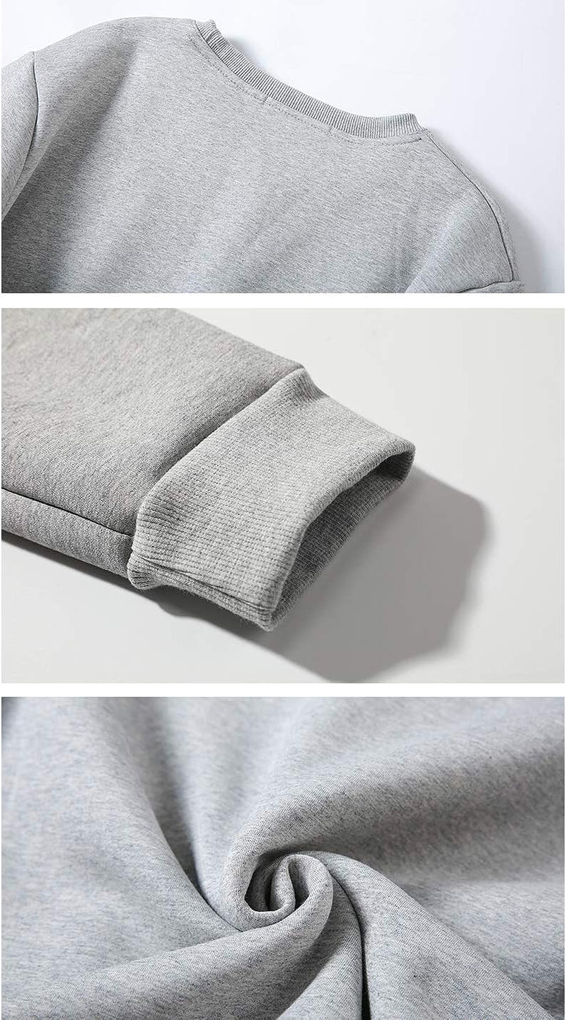 Men'S Crewneck Sweatshirt Warm Sherpa Lined Pullover Fleece