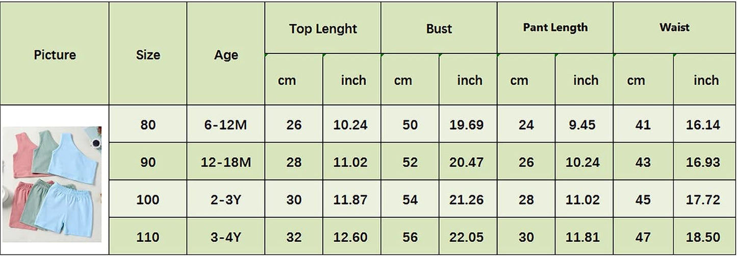 Baby Girls Summer Clothes Cotton One Shoulder Solid Color Tank Tops Shorts Set 2Pcs