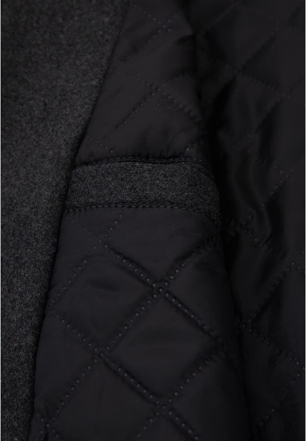 Grey Men'S Wool Blend Double Breasted Pea Coat