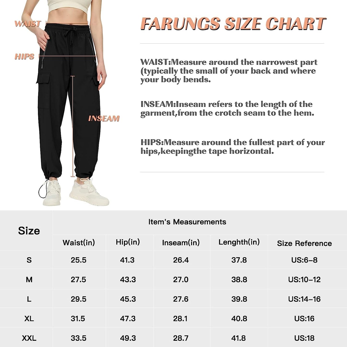 Quick Dry Cargo Pants Lightweight Tactical Hiking Pants with 5 Pockets for Women,Stretchy Waist and Water Resistant