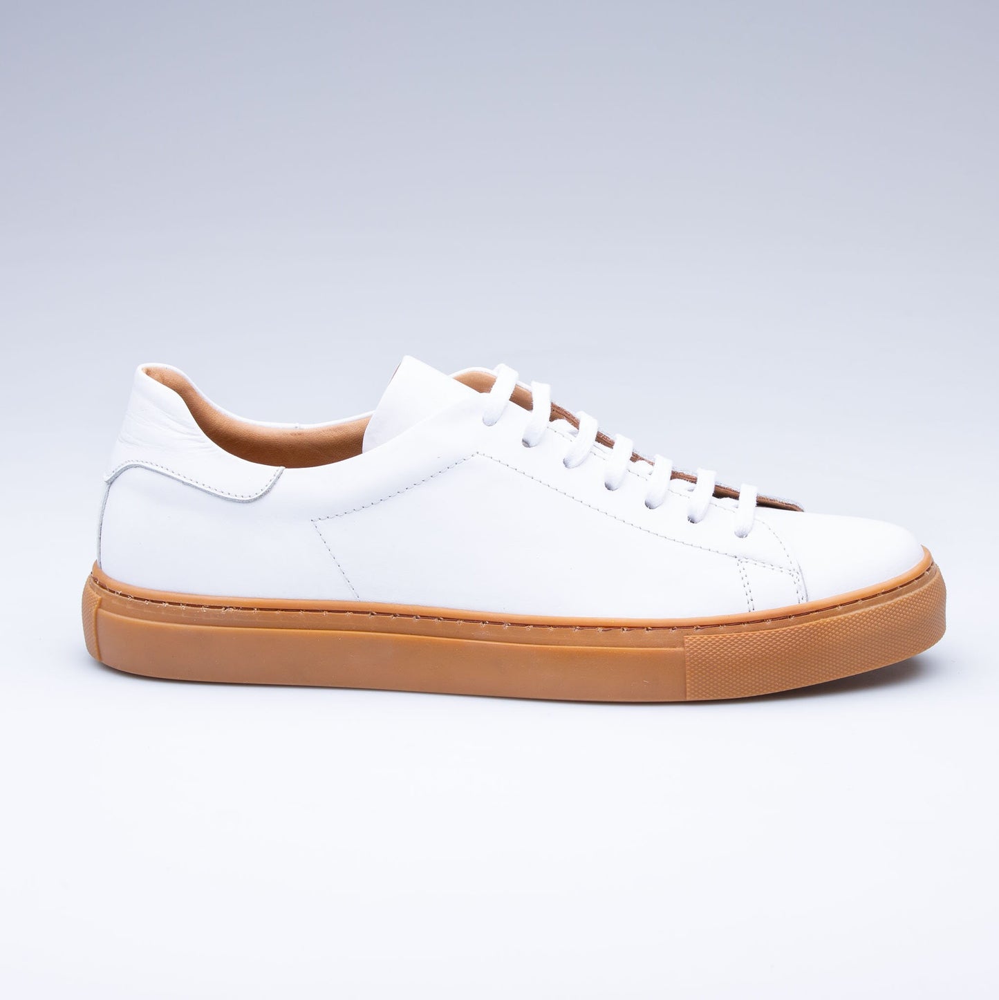 White Men's Leather Sneaker, Handmade Leather Sneakers