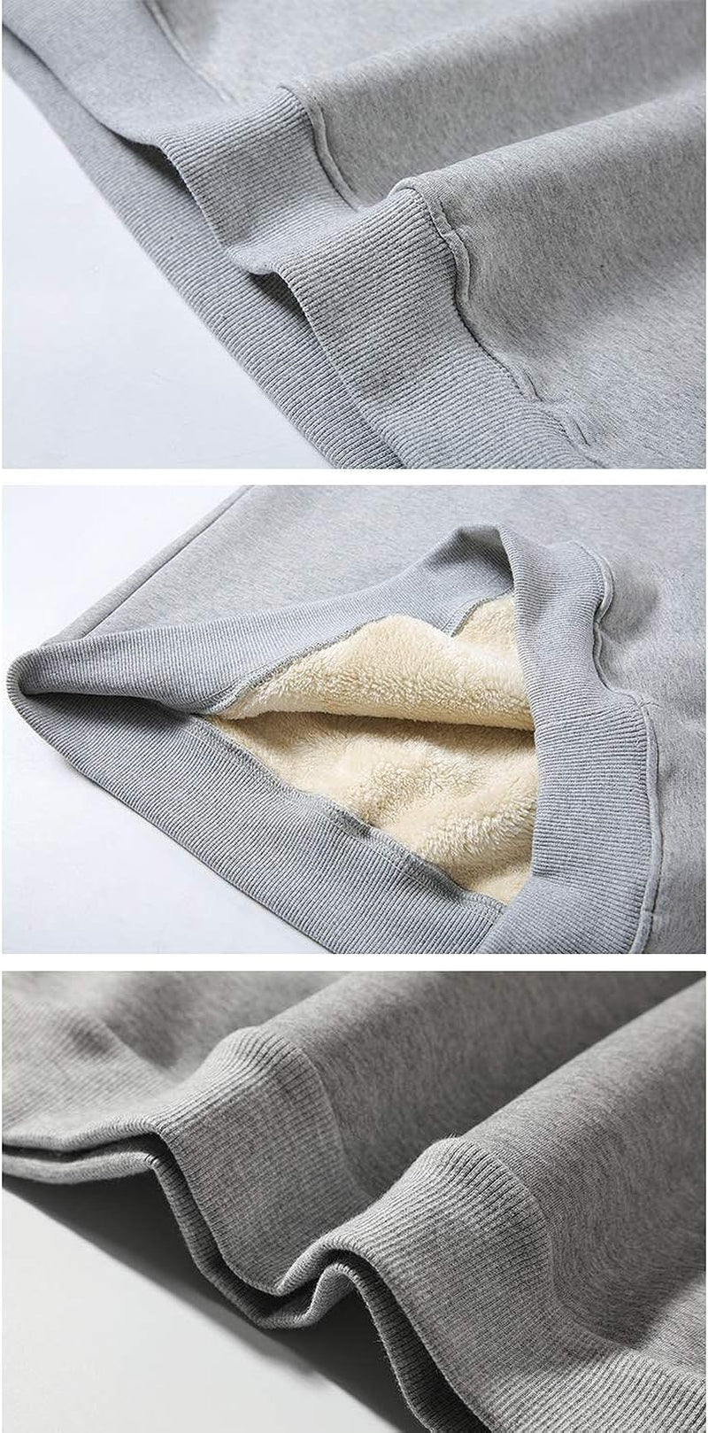 Men'S Crewneck Sweatshirt Warm Sherpa Lined Pullover Fleece