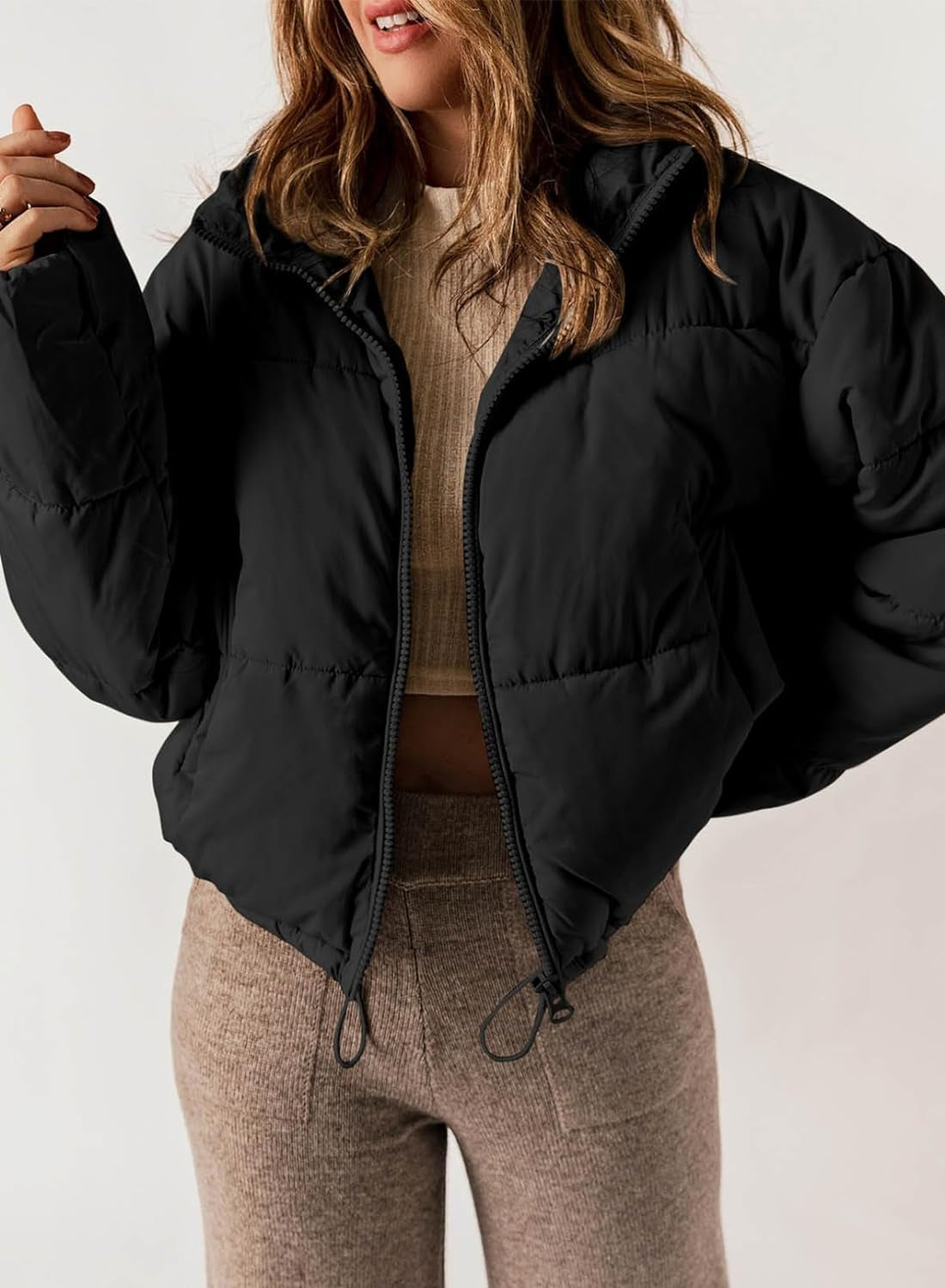 Womens Winter Quilted Jacket Full Zip Puffer