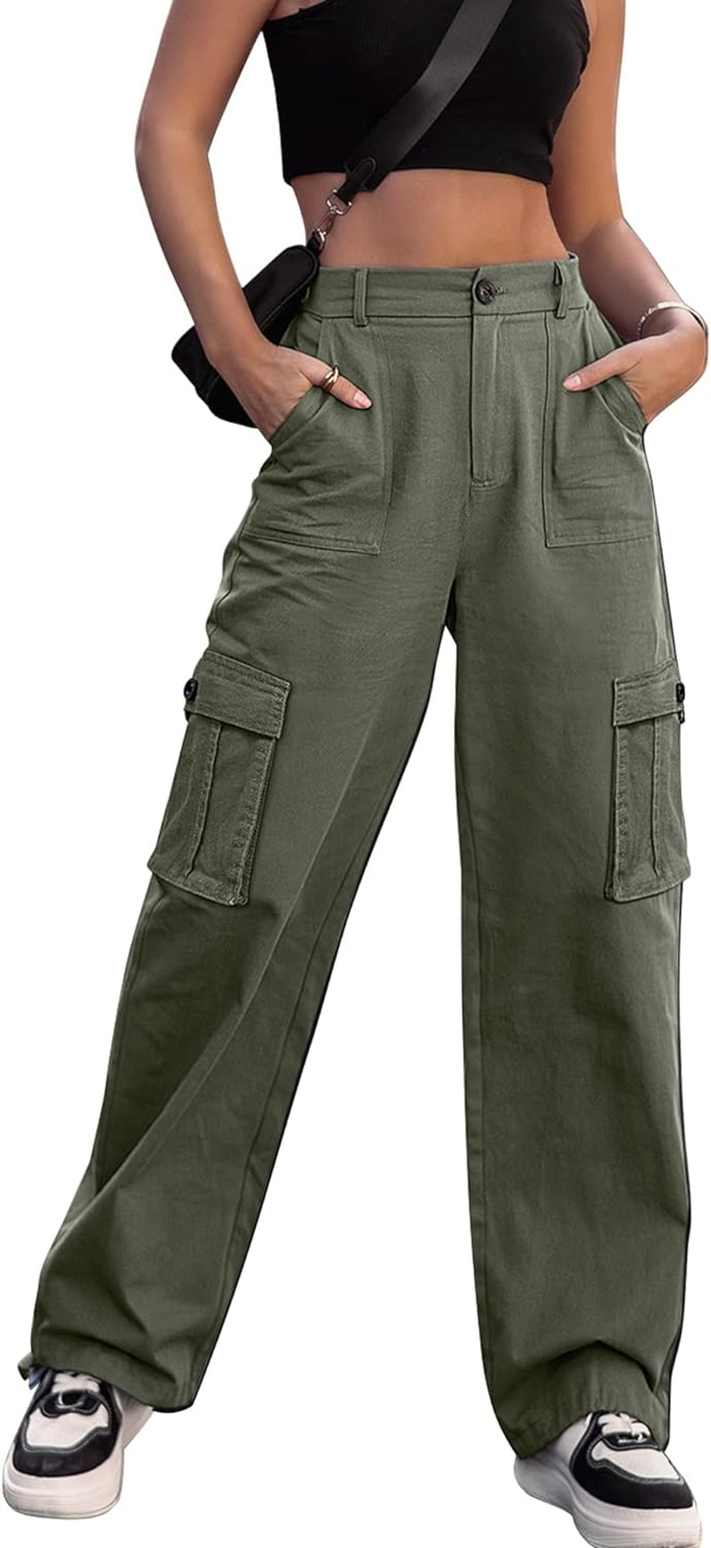 Women High Waisted Cargo Pants 