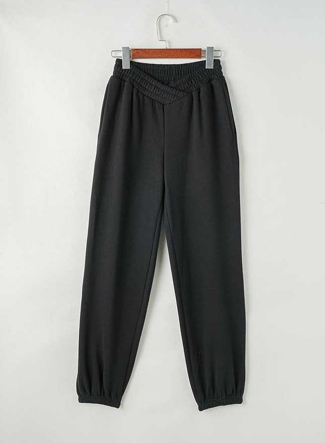 Women's Crossover Waist baggy sweatpants 