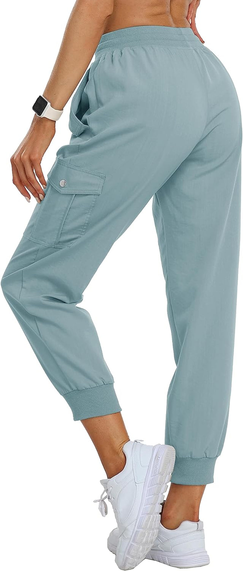 Women's Cargo Pants Joggers Elastic Waist 