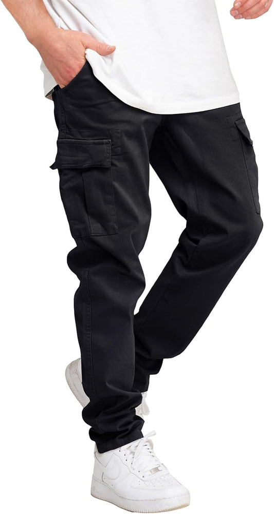 Men Cargo Pants Casual Drawstring Joggers 