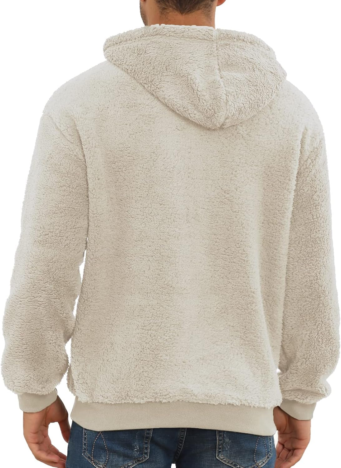 Men's Fuzzy Sherpa Hoodie Pullover Sweatshirts 