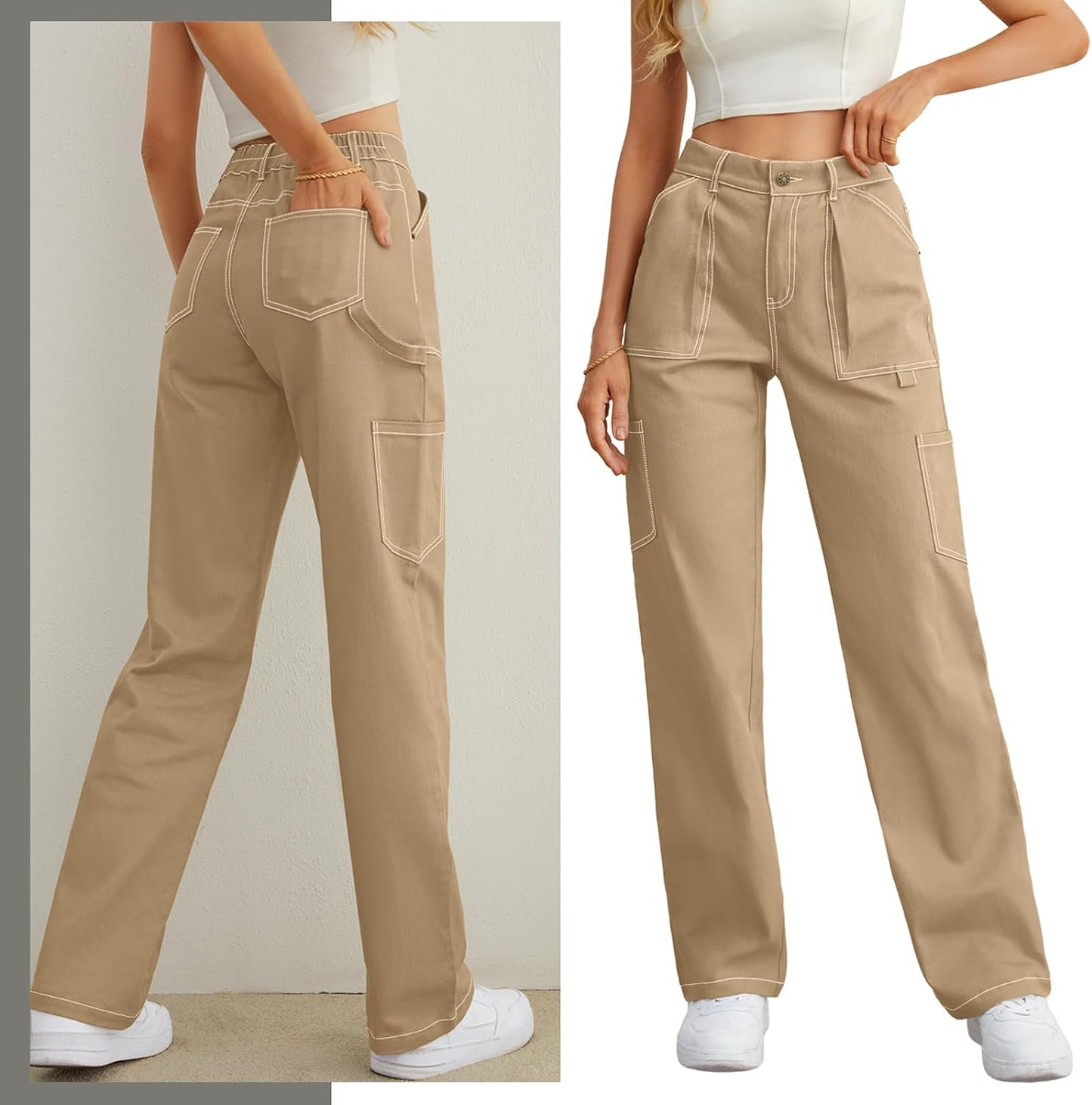 Cargo Pants Women High Waisted Casual Pants 