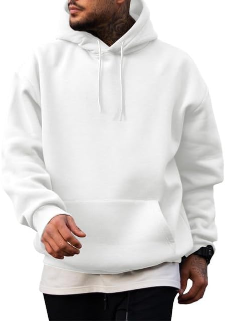 Men's Casual Cotton Hooded Collar Drawstring Hoodies