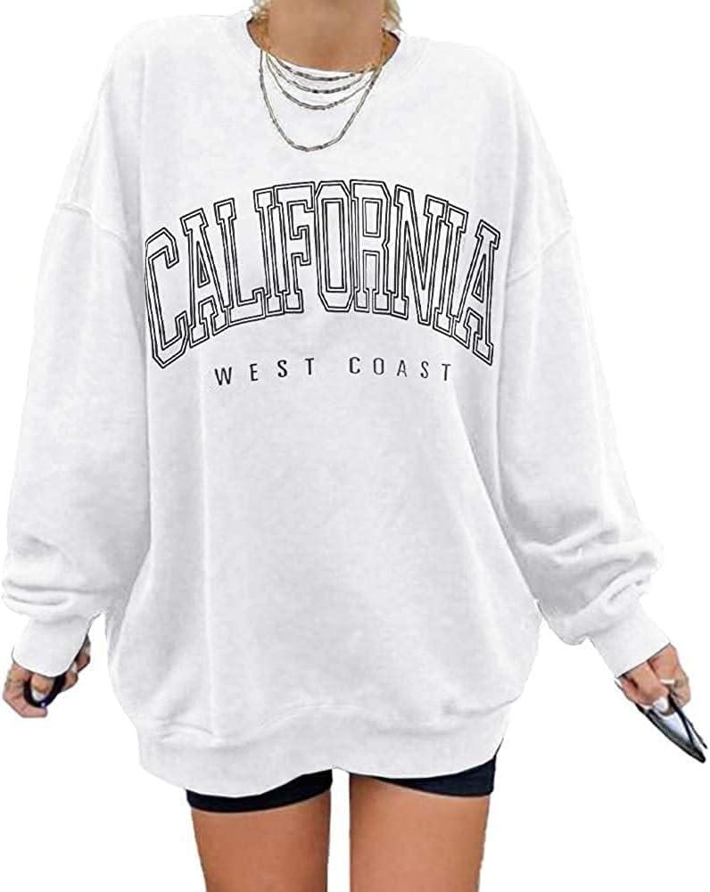 Women's Oversized Sweatshirt Crewneck Long Sleeve 