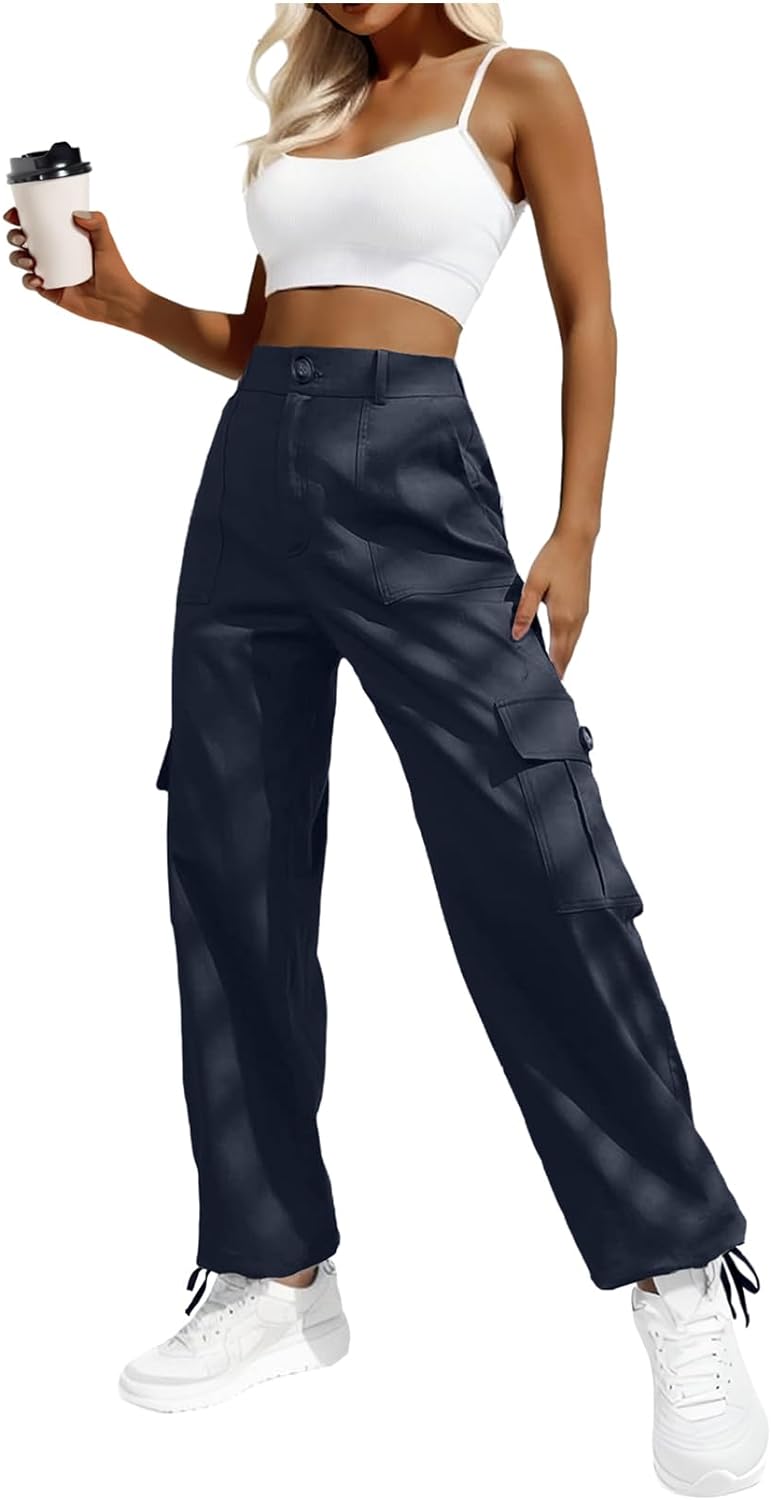 Women's High Waisted Cargo Pants Stretchy Pants 