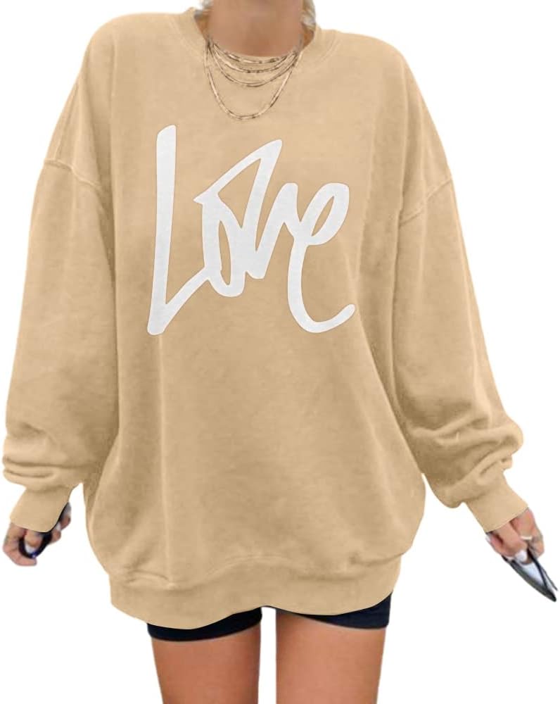 Women's Oversized Sweatshirt Crewneck Long Sleeve 