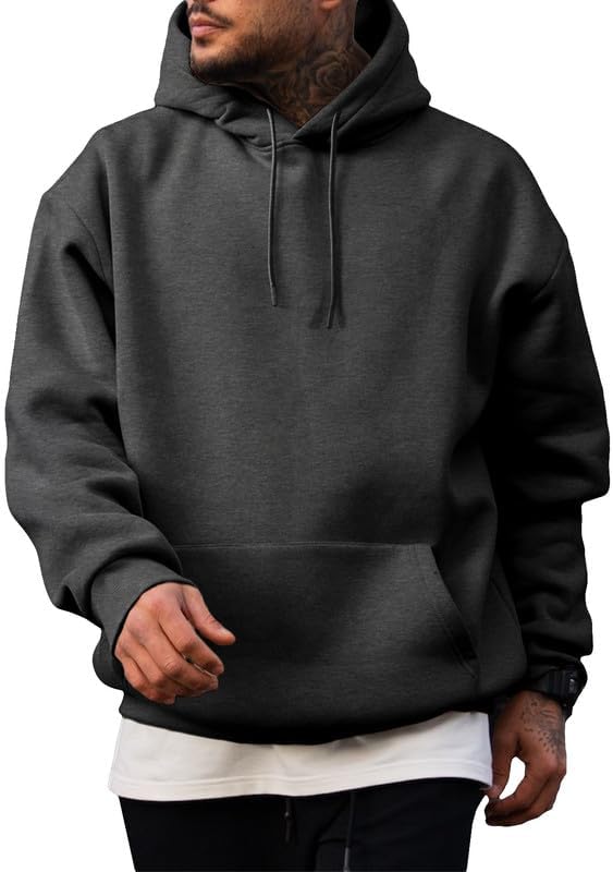 Men's Casual Cotton Hooded Collar Drawstring Hoodies