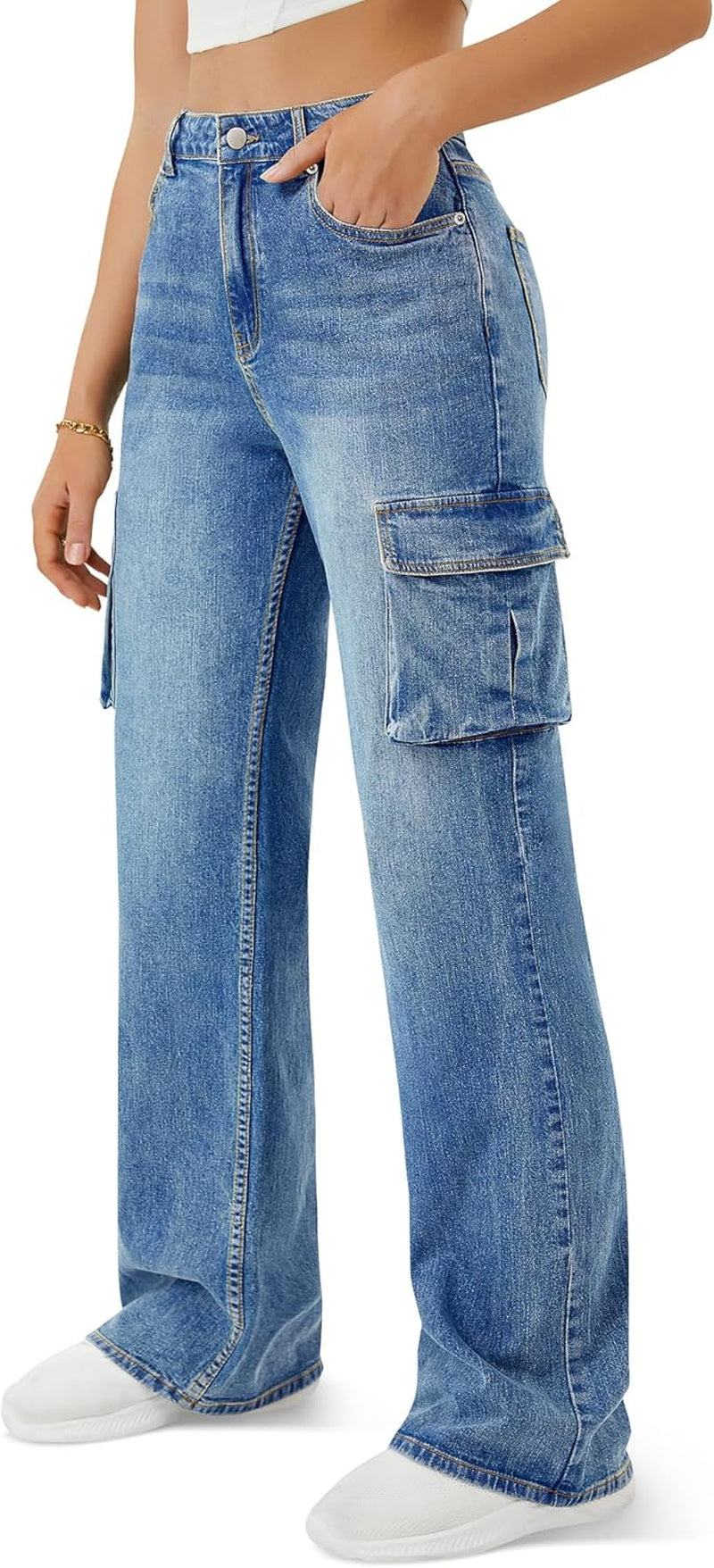  High Waisted Cargo Jean for Women